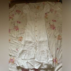 Privy White Button-Down Dress